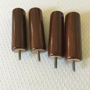 Set of Four Brown Wooden Furniture Legs